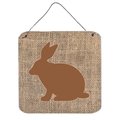 Micasa Rabbit Burlap And Brown Aluminium Metal Wall Or Door Hanging Prints MI629077